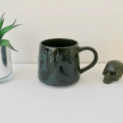 New Arrivals Weird & Wonderful Ceramics Matte Black Bat Stumpy Mug