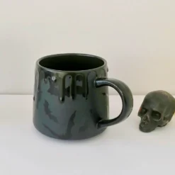 New Arrivals Weird & Wonderful Ceramics Matte Black Bat Stumpy Mug
