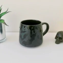 New Arrivals Weird & Wonderful Ceramics Matte Black Bat Stumpy Mug