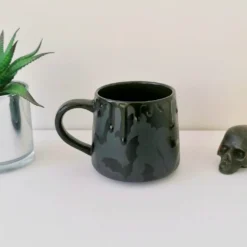 New Arrivals Weird & Wonderful Ceramics Matte Black Bat Stumpy Mug