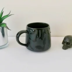 New Arrivals Weird & Wonderful Ceramics Matte Black Bat Stumpy Mug