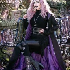 Necessary Evil Purple Lined Selene Coat