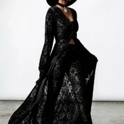 Ladies Killstar Inferno Velvet Duster