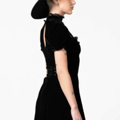 Ladies Killstar Julienne Velvet Keyhole Dress