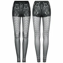 Ladies Punk Rave Inclementia Leggings Black / White
