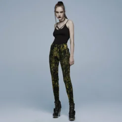 Punk Rave Xenobia Ragged Leggings Yellow / Black Ladies