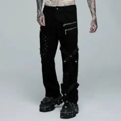 Punk Rave Jett Black Trousers Ladies