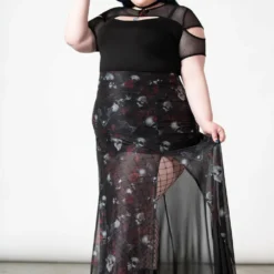 Killstar Kleadora Mesh Maxi Skirt