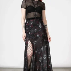 Killstar Kleadora Mesh Maxi Skirt