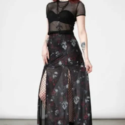 Killstar Kleadora Mesh Maxi Skirt