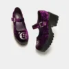 Koi Footwear Koi Della Purple Velvet Witch Mary Janes Ladies