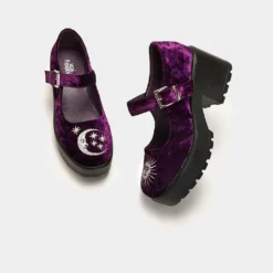 Koi Footwear Koi Della Purple Velvet Witch Mary Janes Ladies