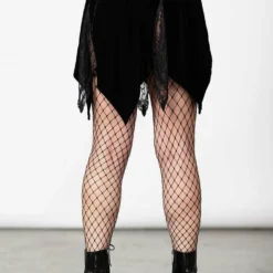 Ladies Killstar Lester Velvet Mini Skirt Black