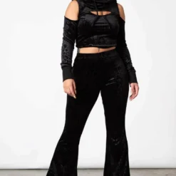 Ladies Killstar Magick Mourning Velvet Flares