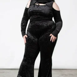 Ladies Killstar Magick Mourning Velvet Flares