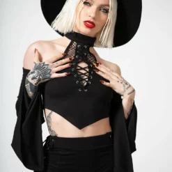 Ladies Killstar Maidenhead Cold Shoulder Top