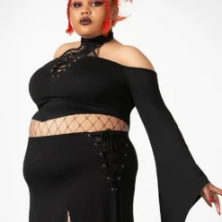 Ladies Killstar Maidenhead Cold Shoulder Top