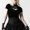 Killstar Malady Lace-Up Top Black Ladies
