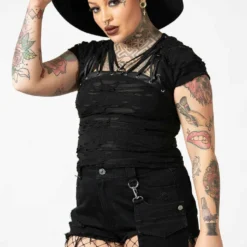 New Arrivals Killstar Malicia Lace-Up Top