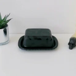 Weird & Wonderful Ceramics Matte Black Bat Butter Dish