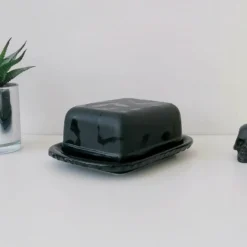 Weird & Wonderful Ceramics Matte Black Bat Butter Dish