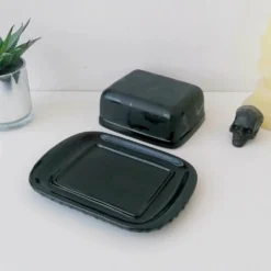 Weird & Wonderful Ceramics Matte Black Bat Butter Dish