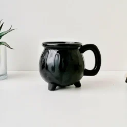 Weird & Wonderful Ceramics Matte Black Bat Cauldron Mug New Arrivals