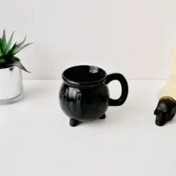 Weird & Wonderful Ceramics Matte Black Bat Cauldron Mug New Arrivals