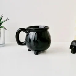 Weird & Wonderful Ceramics Matte Black Bat Cauldron Mug New Arrivals