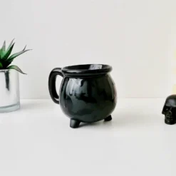 Weird & Wonderful Ceramics Matte Black Bat Cauldron Mug New Arrivals
