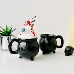 Weird & Wonderful Ceramics Matte Black Bat Cauldron Mug New Arrivals