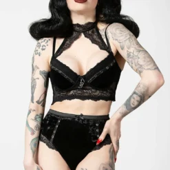 Killstar Mercy Lace Bra Black - Gothic Plus Size Lingerie for Women 16 Killstar Mercy Lace Bra Black