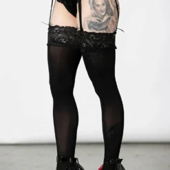 Killstar Mercy Lace Garter Belt Black