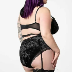 Killstar Mercy Lace Garter Belt Black