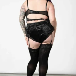 Killstar Mercy Lace Garter Belt Black
