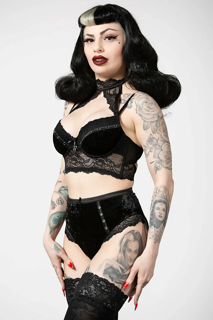 Killstar Mercy Lace Panty Black - Plus Size Gothic Underwear for Women 3 Plus Sizes Killstar Mercy Lace Panty Black