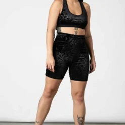 Killstar Misfortune Velvet Cycle Shorts Ladies