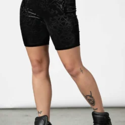 Killstar Misfortune Velvet Cycle Shorts Ladies
