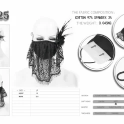 Devil Fashion Lace Veil Face Mask With Filter