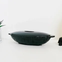 New Arrivals Weird & Wonderful Ceramics Matte Black Bat Oval Service Platter With Lid