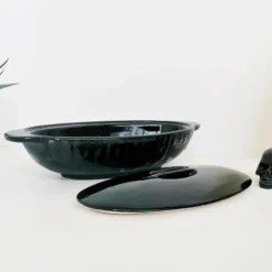 New Arrivals Weird & Wonderful Ceramics Matte Black Bat Oval Service Platter With Lid