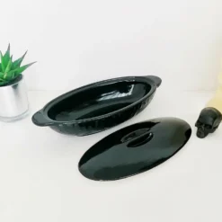 New Arrivals Weird & Wonderful Ceramics Matte Black Bat Oval Service Platter With Lid