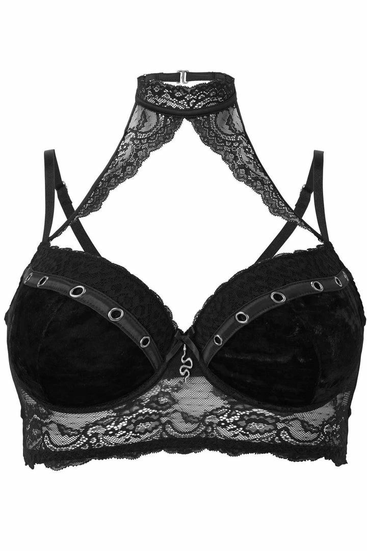 Killstar Mercy Lace Bra Black - Gothic Plus Size Lingerie for Women 12 Killstar Mercy Lace Bra Black