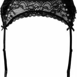 Killstar Mercy Lace Garter Belt Black
