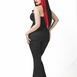 Ladies Necessary Evil Minerva Plunge Lace Up Halter Top