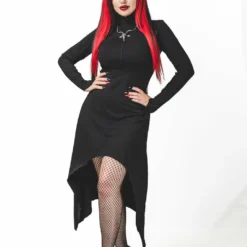 Ladies Necessary Evil Minerva High Low Gothic Dress