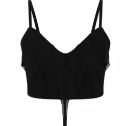 Necessary Evil Camazotz Crop Top With Mesh Bat Wing Effect Front Ladies