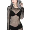 Killstar Nicole Fishnet Dress Ladies