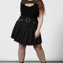 Ladies Killstar No Lip Pleated Skirt