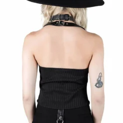 Killstar Office Riot Chain Vest Pinstripe